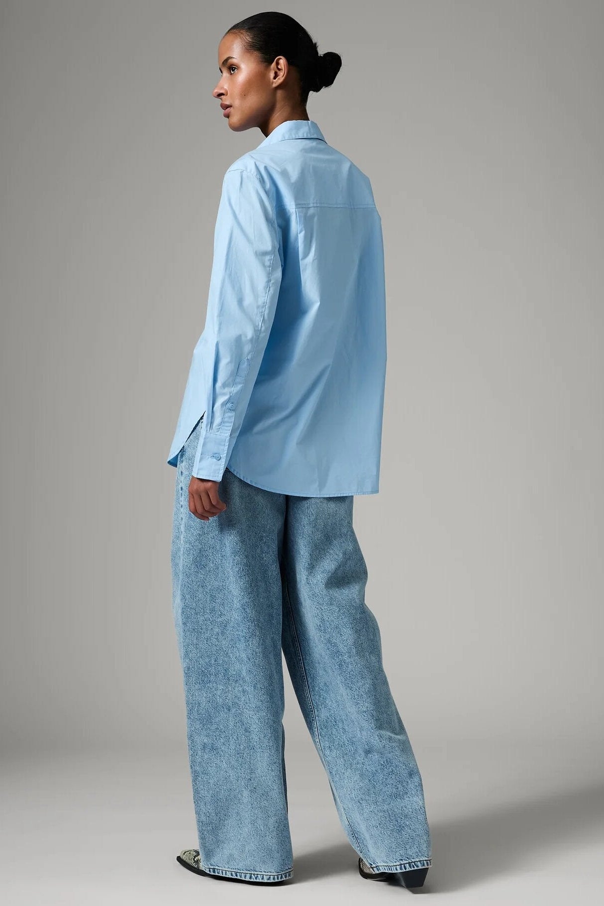 Poplina Jojo skjorte - Chambray blue